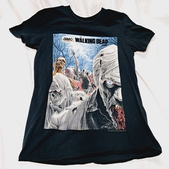 AMC The Walking Dead Season 4 Alex Ross Zombies Black T-shirt Small 2014 Gildan - Picture 1 of 7